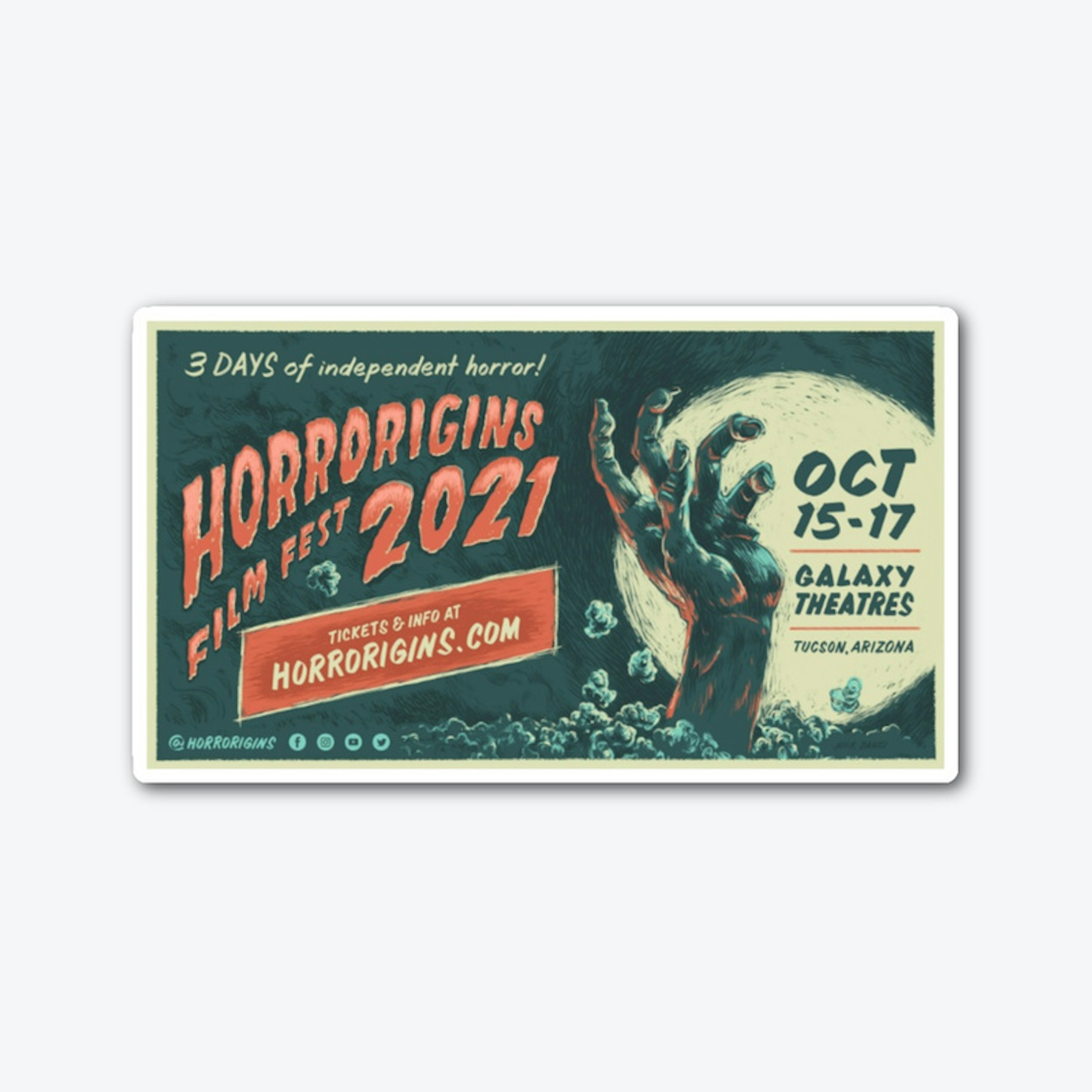 HorrOrigins Film Fest  2021 Sticker (H)